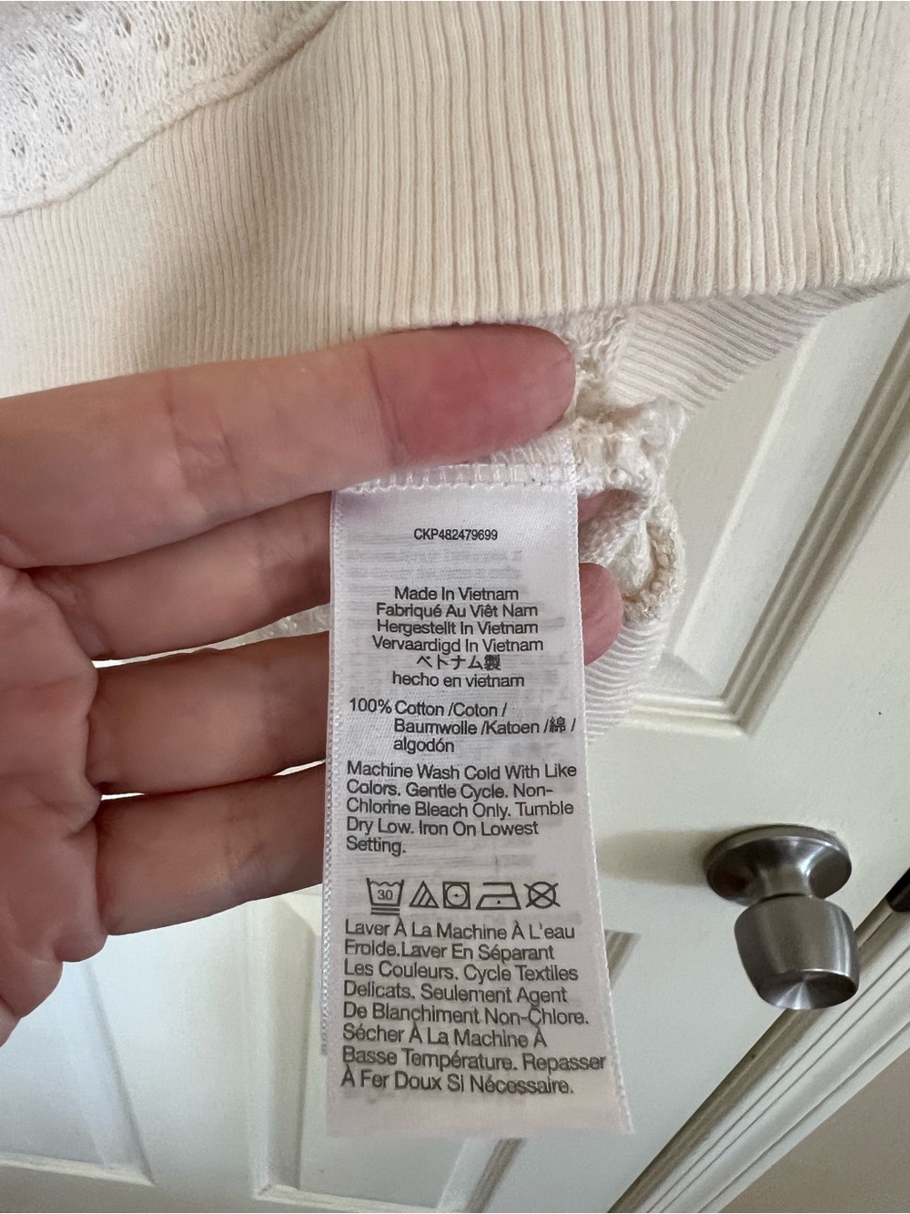Madewell Collared Pointelle Sweater Tee Ivory Size Small - Picture 4 of 10